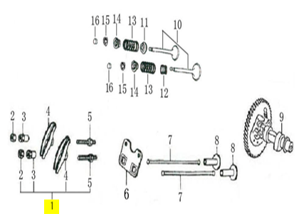 (140450022-0001) Rocker Arm Combination for G160F, G200F, LC170F, LC170F-C & LC1P61FA